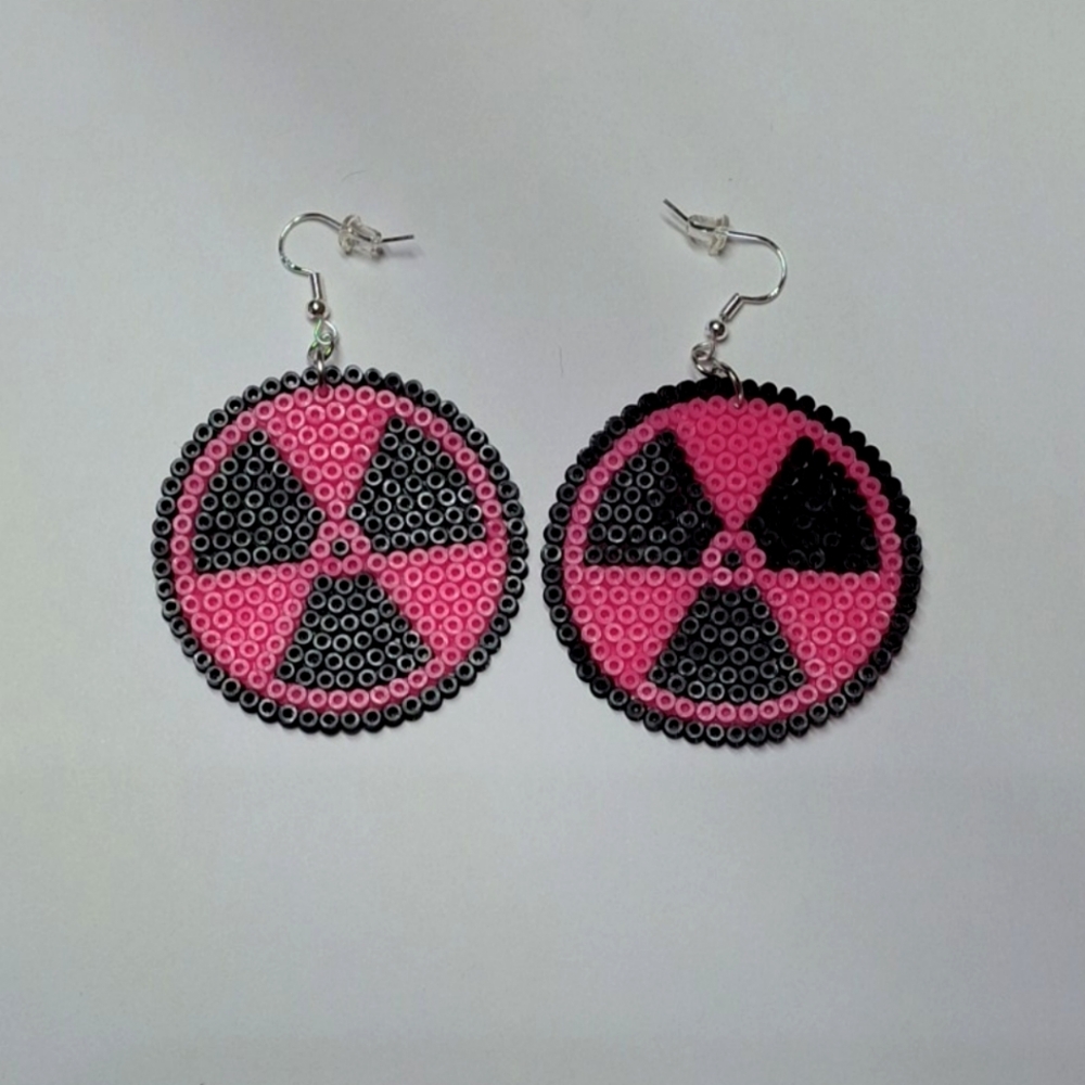 Handcrafted Hot Pink Toxic Waste Earrings